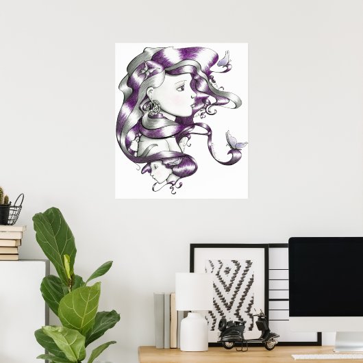 gezichten paars poster (Thuiskantoor)