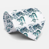 gezichten print wit stropdas (Opgerold)