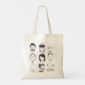 Gezichten - Tekenontwerp Tote Bag (Achterkant)