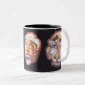 Gezichten Tweekleurige Koffiemok (Voorkant rechts)