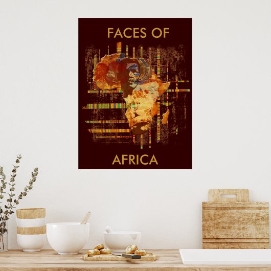 Gezichten van Afrika - Beperkt poster van de Uitga (Keuken)