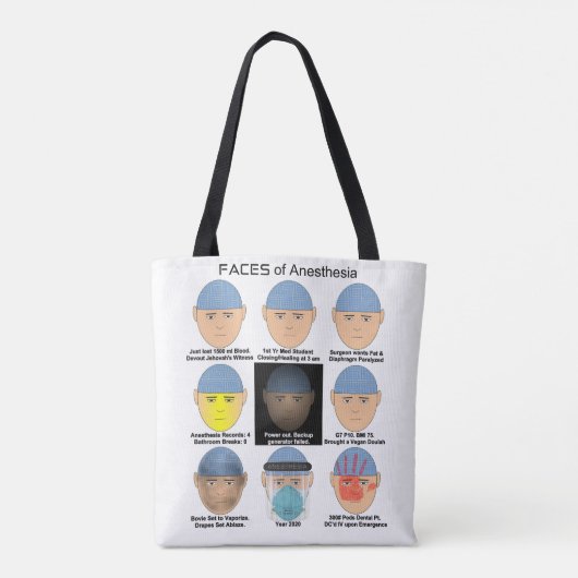 Gezichten van anesthesie tote bag (Achterkant)