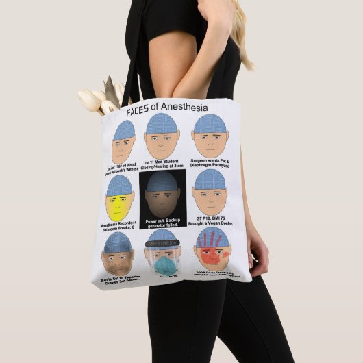 Gezichten van anesthesie tote bag (Dichtbij)