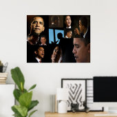 Gezichten van Barack Poster (Thuiskantoor)