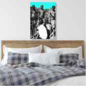  gezichten van de Afrikaanse Waterverf Zwart-wit Canvas Afdruk (Insitu (Slaapkamer))