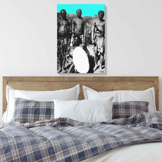  gezichten van de Afrikaanse Waterverf Zwart-wit Canvas Afdruk (Insitu (Slaapkamer))