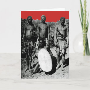 gezichten van de Afrikaanse Waterverf Zwart-wit Kaart