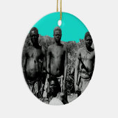  gezichten van de Afrikaanse Waterverf Zwart-wit Keramisch Ornament (Rechts)