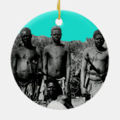  gezichten van de Afrikaanse Waterverf Zwart-wit Keramisch Ornament (Achterkant)