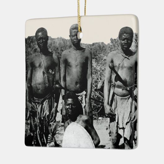  gezichten van de Afrikaanse Waterverf Zwart-wit Keramisch Ornament (Links)