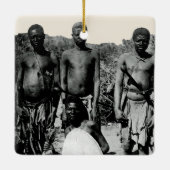  gezichten van de Afrikaanse Waterverf Zwart-wit Keramisch Ornament (Achterkant)