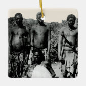  gezichten van de Afrikaanse Waterverf Zwart-wit Keramisch Ornament (Voorkant)