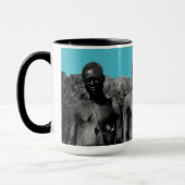  gezichten van de Afrikaanse Waterverf Zwart-wit Mok (Links)