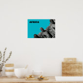  gezichten van de Afrikaanse Waterverf Zwart-wit Poster (Keuken)