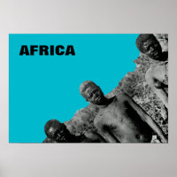  gezichten van de Afrikaanse Waterverf Zwart-wit