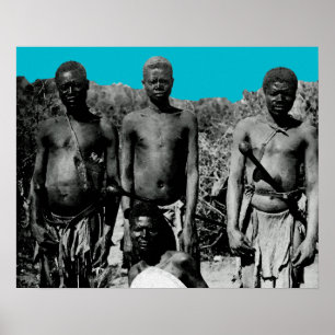 gezichten van de Afrikaanse Waterverf Zwart-wit Poster