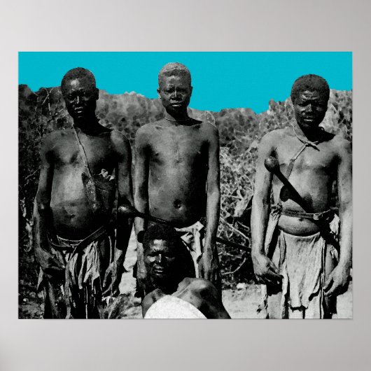 gezichten van de Afrikaanse Waterverf Zwart-wit Poster (Voorkant)