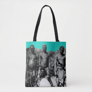 gezichten van de Afrikaanse Waterverf Zwart-wit Tote Bag