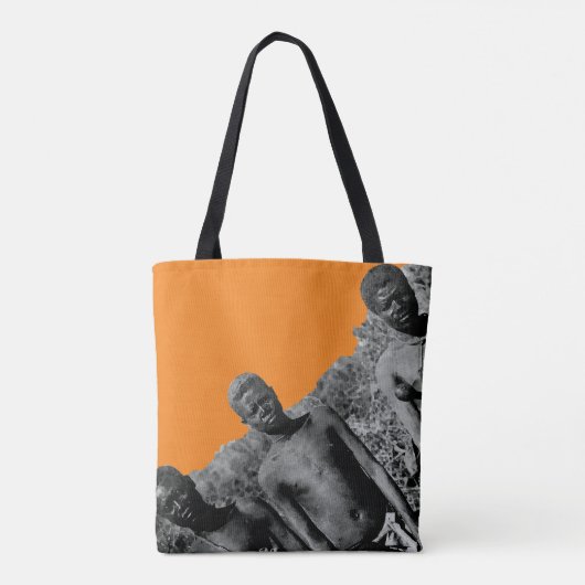  gezichten van de Afrikaanse Waterverf Zwart-wit Tote Bag (Achterkant)
