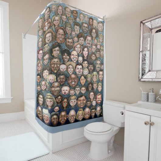 Gezichten van de mensheid Douchegordijn (In situ)