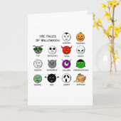 Gezichten van Halloween Kaart (Gele Bloem)