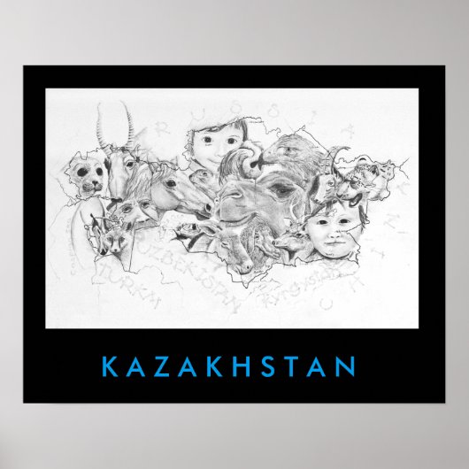 Gezichten van Kazachstan Poster (Voorkant)