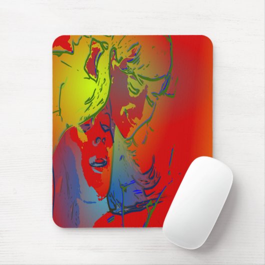 gezichten van mensen en dieren koel abstract afbee muismat (Met muis)