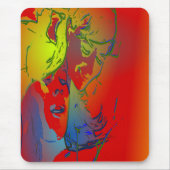 gezichten van mensen en dieren koel abstract afbee muismat (Voorkant)