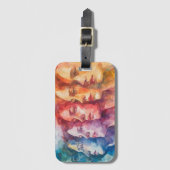 Gezichten van vrouwen - Waterverf schilderij Bagagelabel (Voorkant (verticaal))