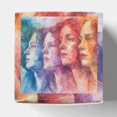 Gezichten van vrouwen - Waterverf schilderij Bedankdoosjes (Bovenkant)