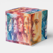 Gezichten van vrouwen - Waterverf schilderij Bedankdoosjes (Achterkant)
