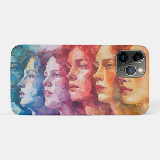 Gezichten van vrouwen - Waterverf schilderij Case-Mate iPhone Case (Achterkant (horizontaal))