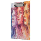 Gezichten van vrouwen - Waterverf schilderij Klembord (Links)