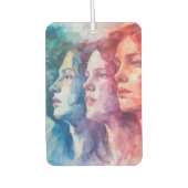 Gezichten van vrouwen - Waterverf schilderij Luchtverfrisser (Voorkant)