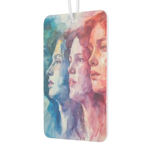 Gezichten van vrouwen - Waterverf schilderij Luchtverfrisser (Links)