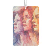 Gezichten van vrouwen - Waterverf schilderij Luchtverfrisser (Achterkant)