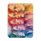 Gezichten van vrouwen - Waterverf schilderij Magneet (Verticaal)