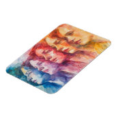 Gezichten van vrouwen - Waterverf schilderij Magneet (Linkerzijde)