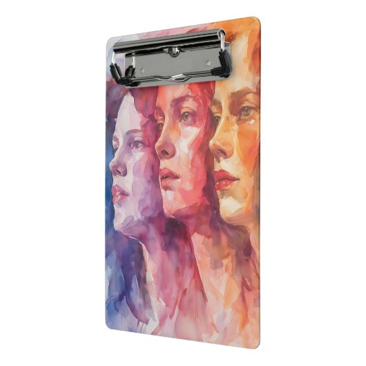 Gezichten van vrouwen - Waterverf schilderij Mini Klembord (Angled2)