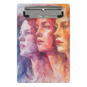 Gezichten van vrouwen - Waterverf schilderij Mini Klembord (Voorkant)