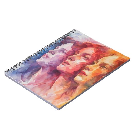 Gezichten van vrouwen - Waterverf schilderij Notitieboek (Linkerzijde)