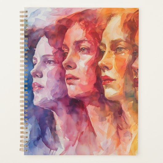 Gezichten van vrouwen - Waterverf schilderij Planner (Voorkant)