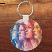 Gezichten van vrouwen - Waterverf schilderij Sleutelhanger (Voorkant)
