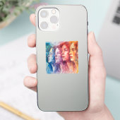 Gezichten van vrouwen - Waterverf schilderij Sticker (Telefoon)