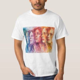 Gezichten van vrouwen - Waterverf schilderij T-shirt