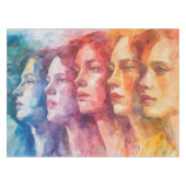 Gezichten van vrouwen - Waterverf schilderij Tafelkleed (Voorkant (Horizontaal))