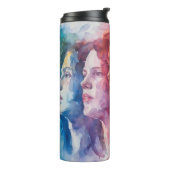 Gezichten van vrouwen - Waterverf schilderij Thermosbeker (Gedraaid links)