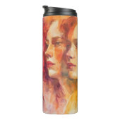 Gezichten van vrouwen - Waterverf schilderij Thermosbeker (Geroteerd rechts)