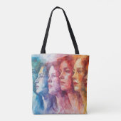 Gezichten van vrouwen - Waterverf schilderij Tote Bag (Achterkant)