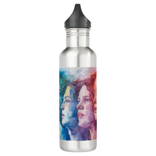 Gezichten van vrouwen - Waterverf schilderij Waterfles (Links)
